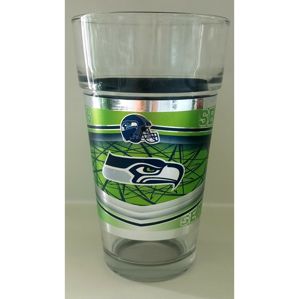 Seattle Seahawks Drinking Glass Tumbler 16 Oz